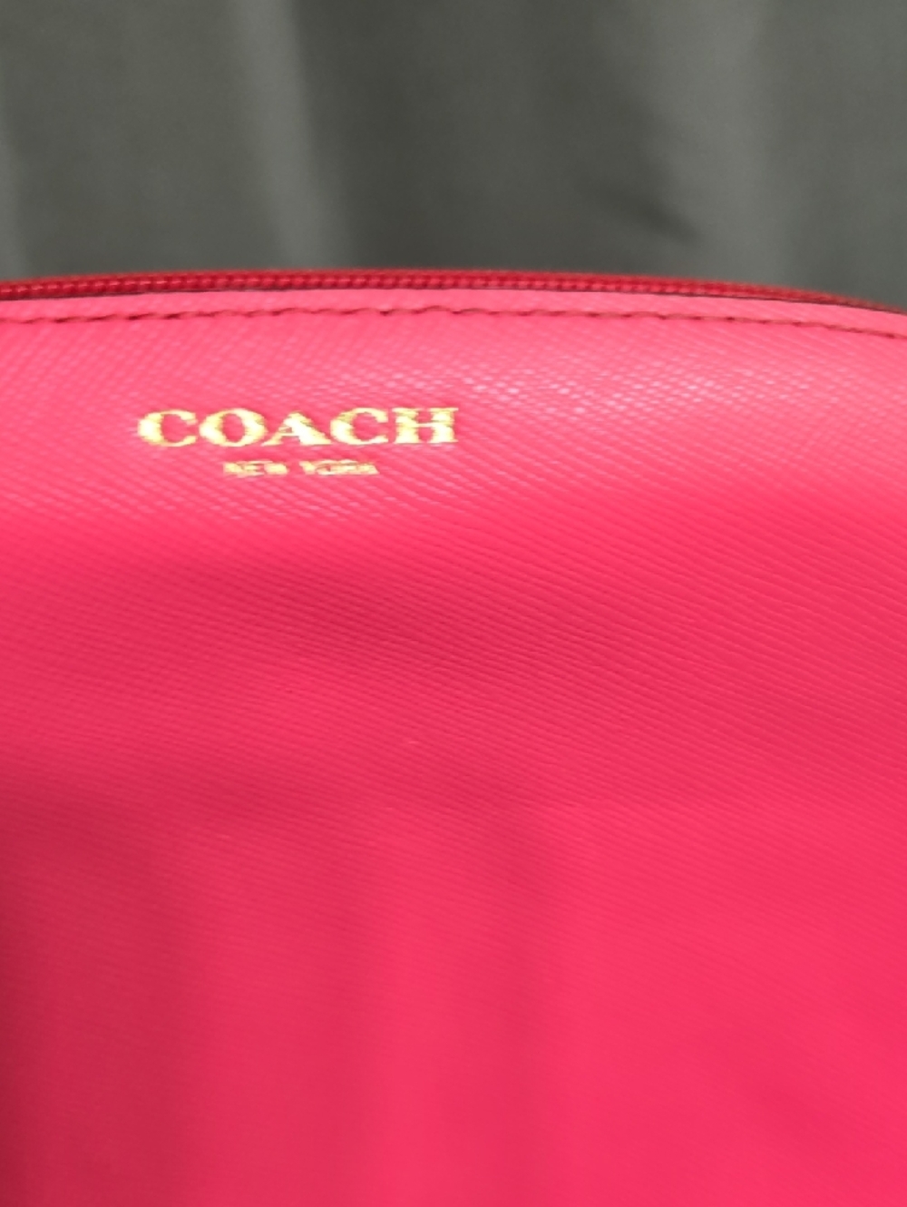 Coach Hot Pink Saffiano Cosmetic Bag - Picture 8 of 9